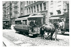 Tranvía tirado por caballos en Nueva York